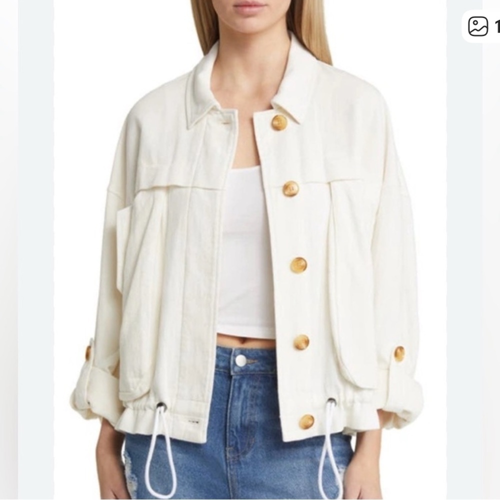 Blank NYC Cream Utility Jacket Small